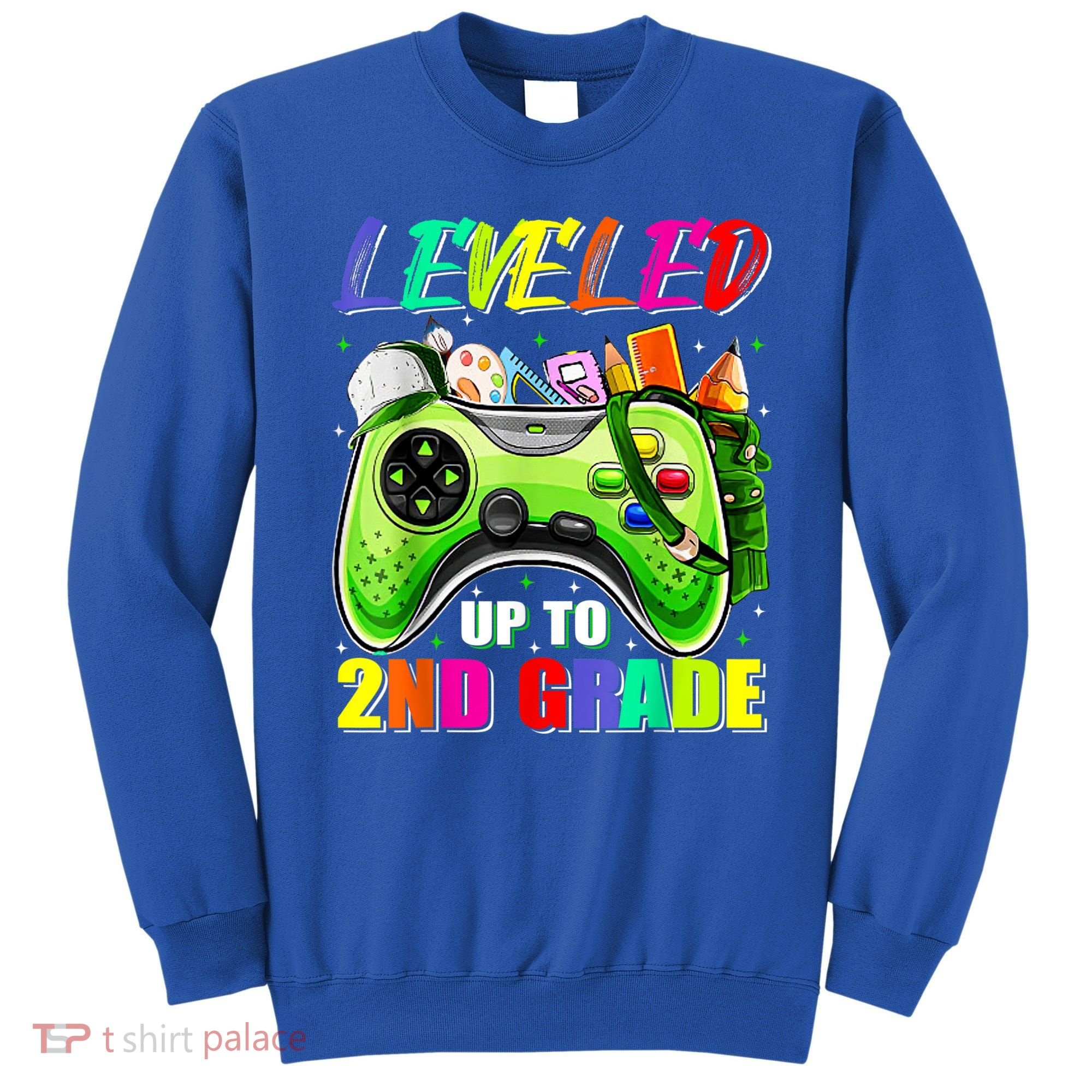 Leveled Up To 2nd Grade Gamer Back To School First Day Boys Sweatshirt