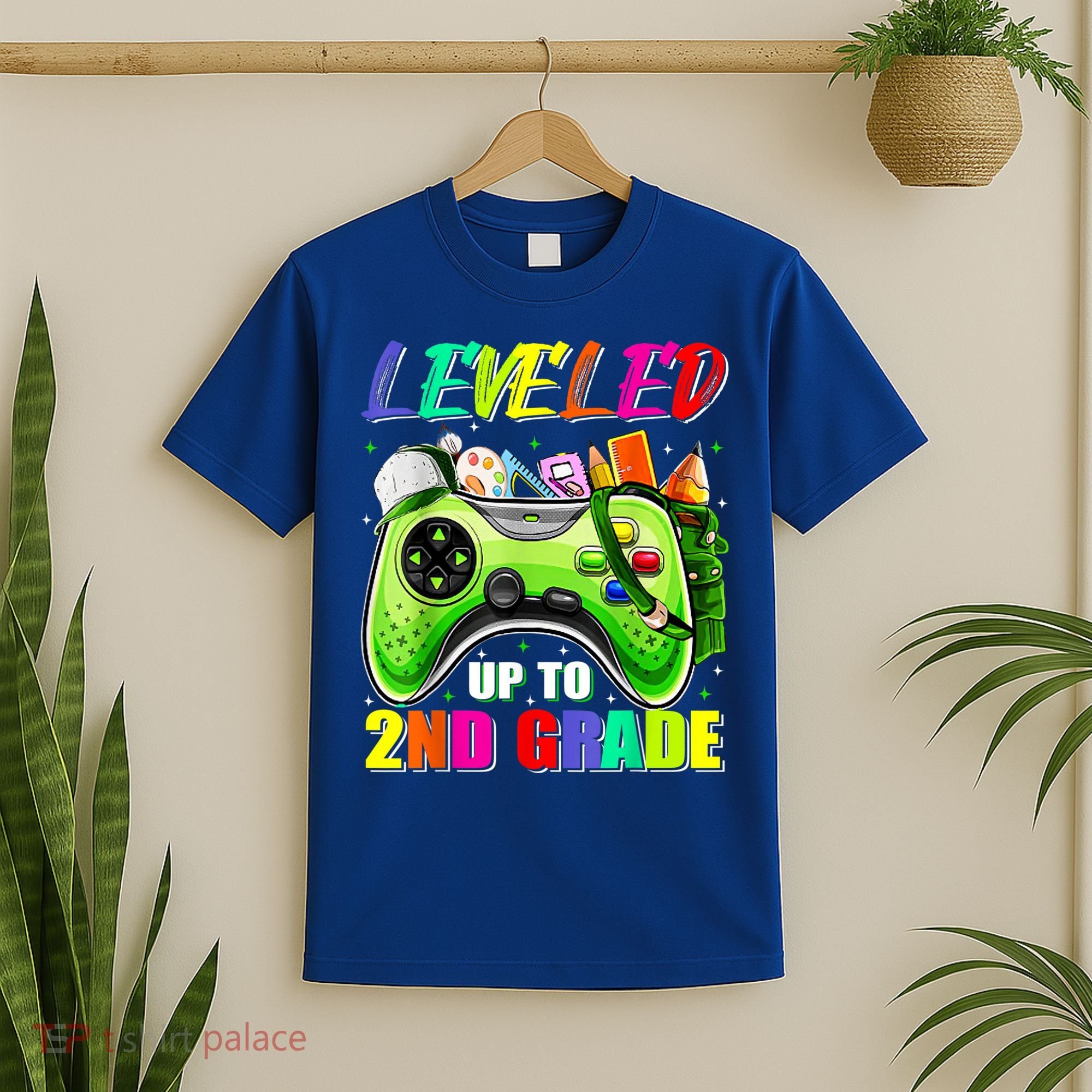 Leveled Up To 2nd Grade Gamer Back To School First Day Boys T-Shirt