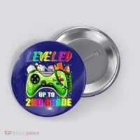Leveled Up To 2nd Grade Gamer Back To School First Day Boys Button thumb 0