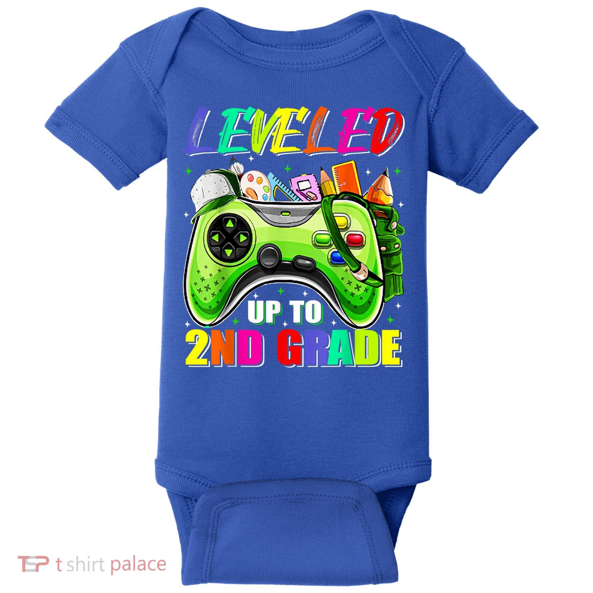 Leveled Up To 2nd Grade Gamer Back To School First Day Boys Baby Bodysuit