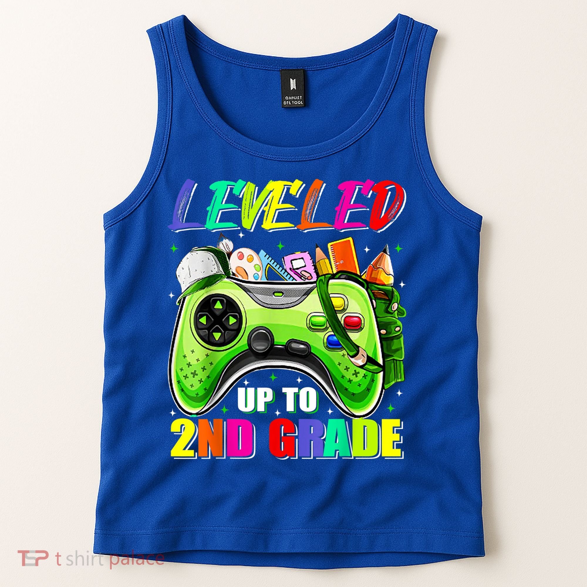 Leveled Up To 2nd Grade Gamer Back To School First Day Boys Tank Top