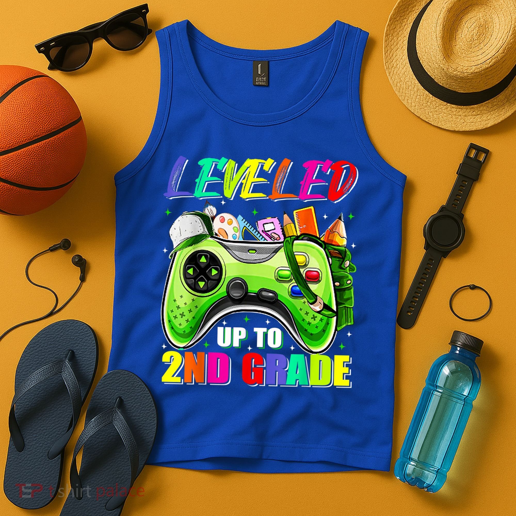 Leveled Up To 2nd Grade Gamer Back To School First Day Boys Tank Top