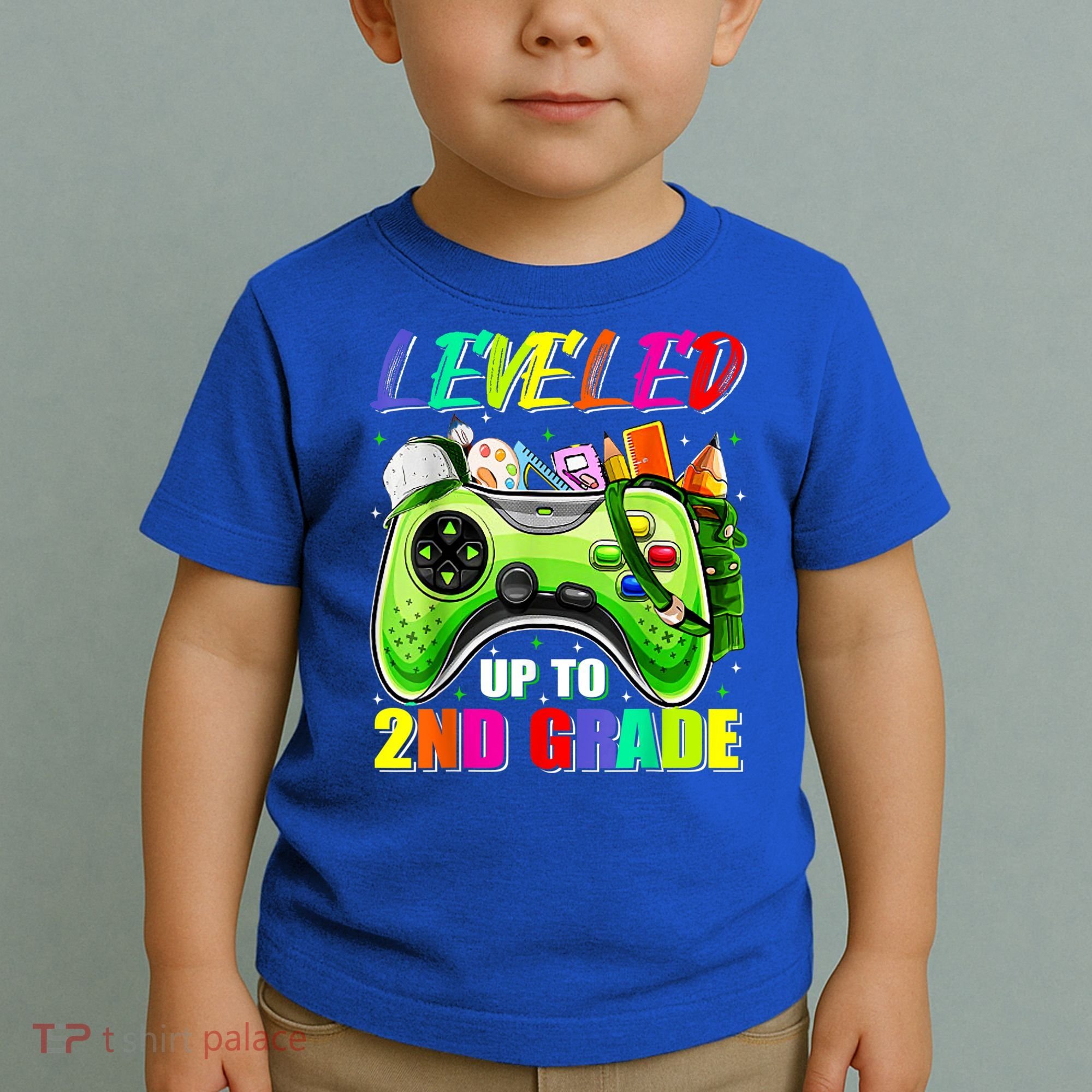 Leveled Up To 2nd Grade Gamer Back To School First Day Boys Toddler T-Shirt