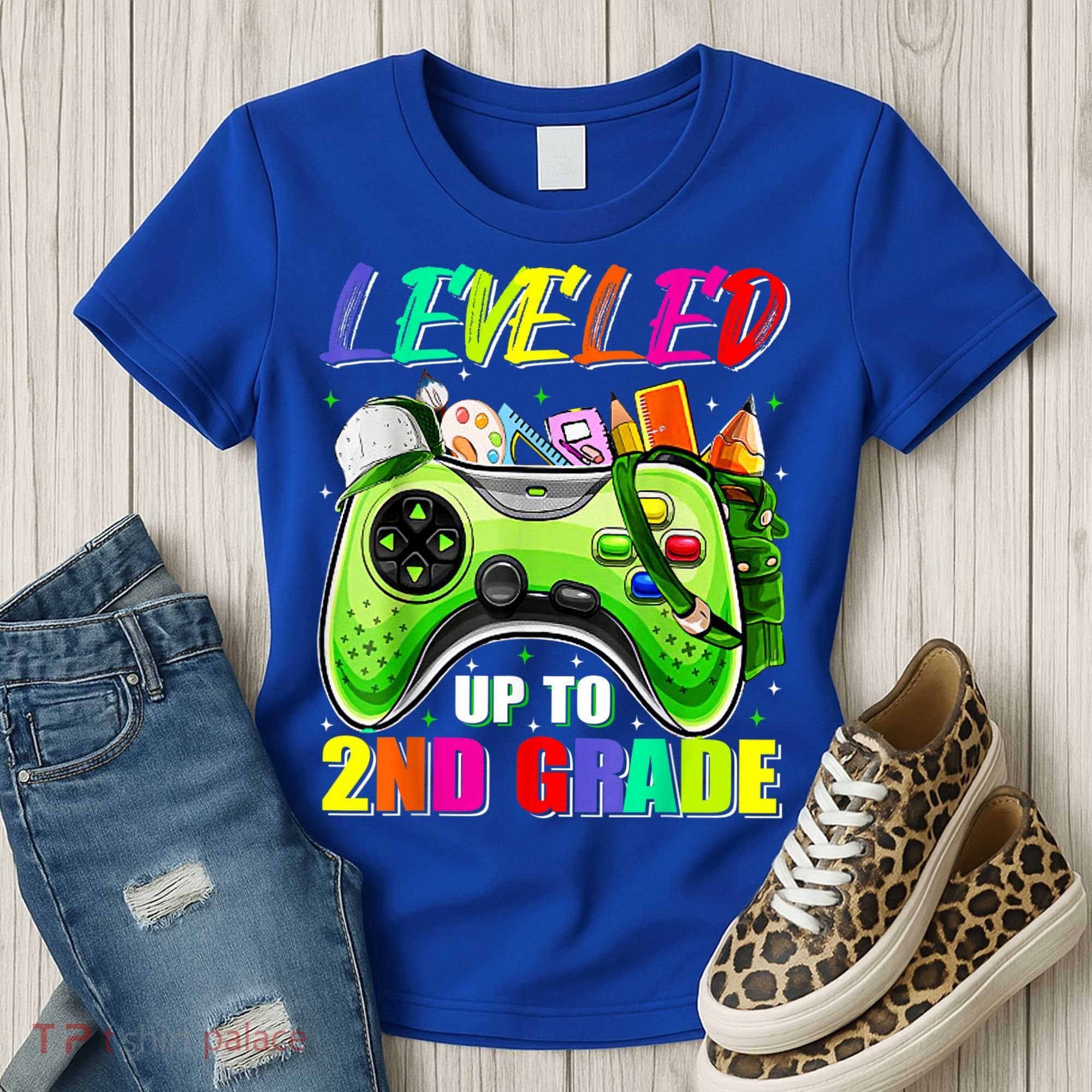 Leveled Up To 2nd Grade Gamer Back To School First Day Boys Women's T-Shirt