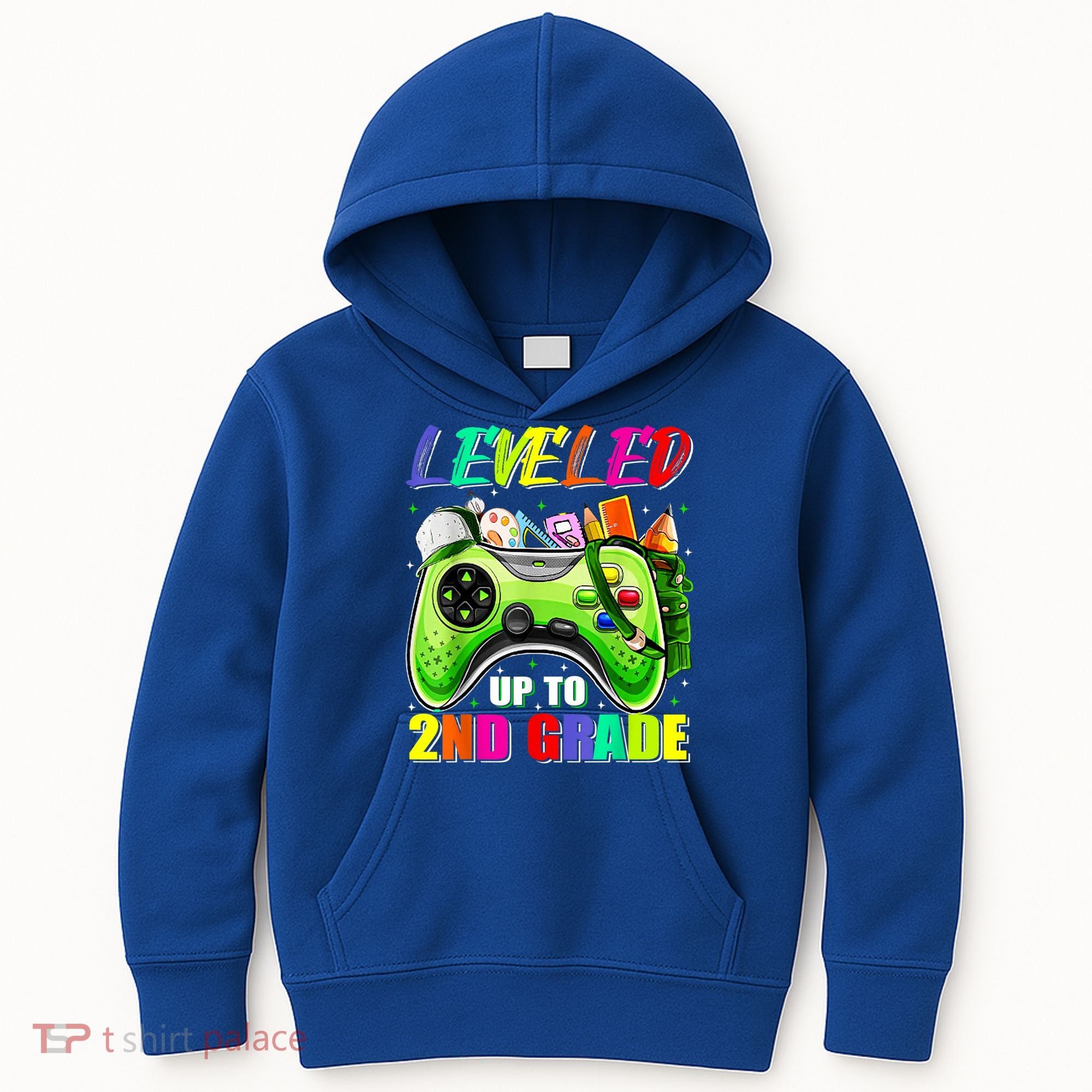 Leveled Up To 2nd Grade Gamer Back To School First Day Boys Kids Hoodie