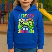 Leveled Up To 2nd Grade Gamer Back To School First Day Boys Kids Hoodie thumb 3