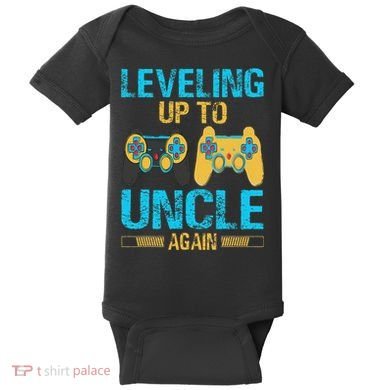 Leveling Up To Uncle Again Gaming Gift Uncle Again Baby Bodysuit
