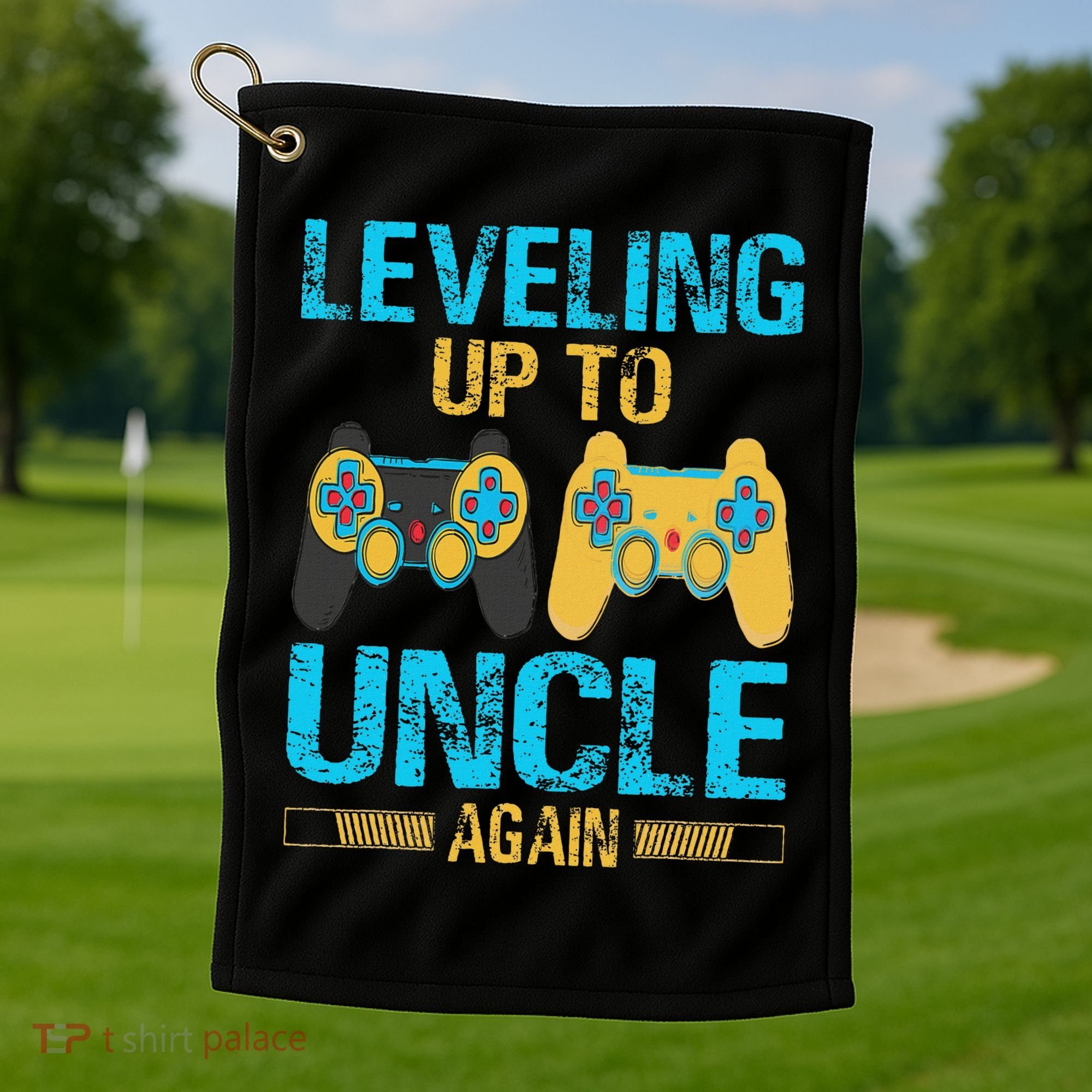 Leveling Up To Uncle Again Gaming Gift Uncle Again Golf Towel