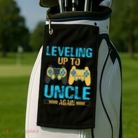 Leveling Up To Uncle Again Gaming Gift Uncle Again Golf Towel thumb 2