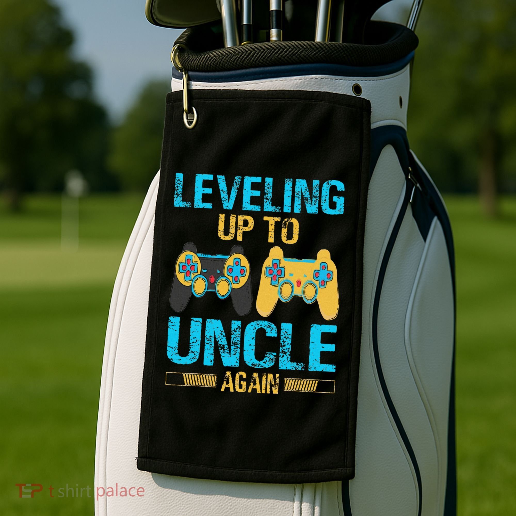 Leveling Up To Uncle Again Gaming Gift Uncle Again Golf Towel