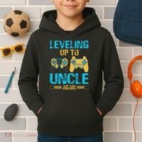 Leveling Up To Uncle Again Gaming Gift Uncle Again Kids Hoodie thumb 2