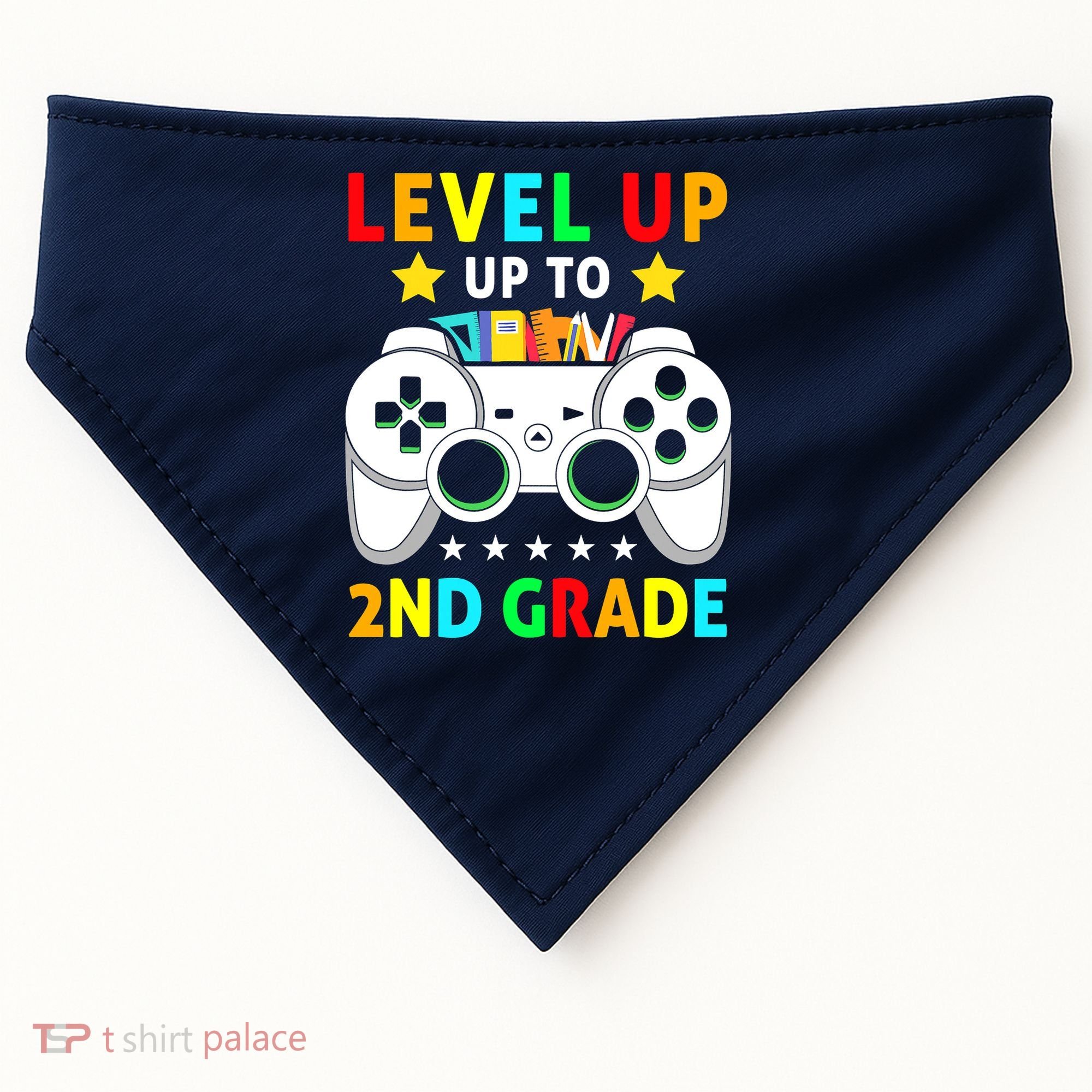Level Up To 2nd Grade Team Second Grade USA-Made Doggie Bandana
