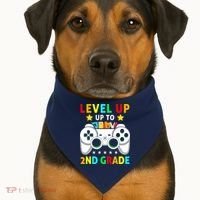 Level Up To 2nd Grade Team Second Grade USA-Made Doggie Bandana thumb 1