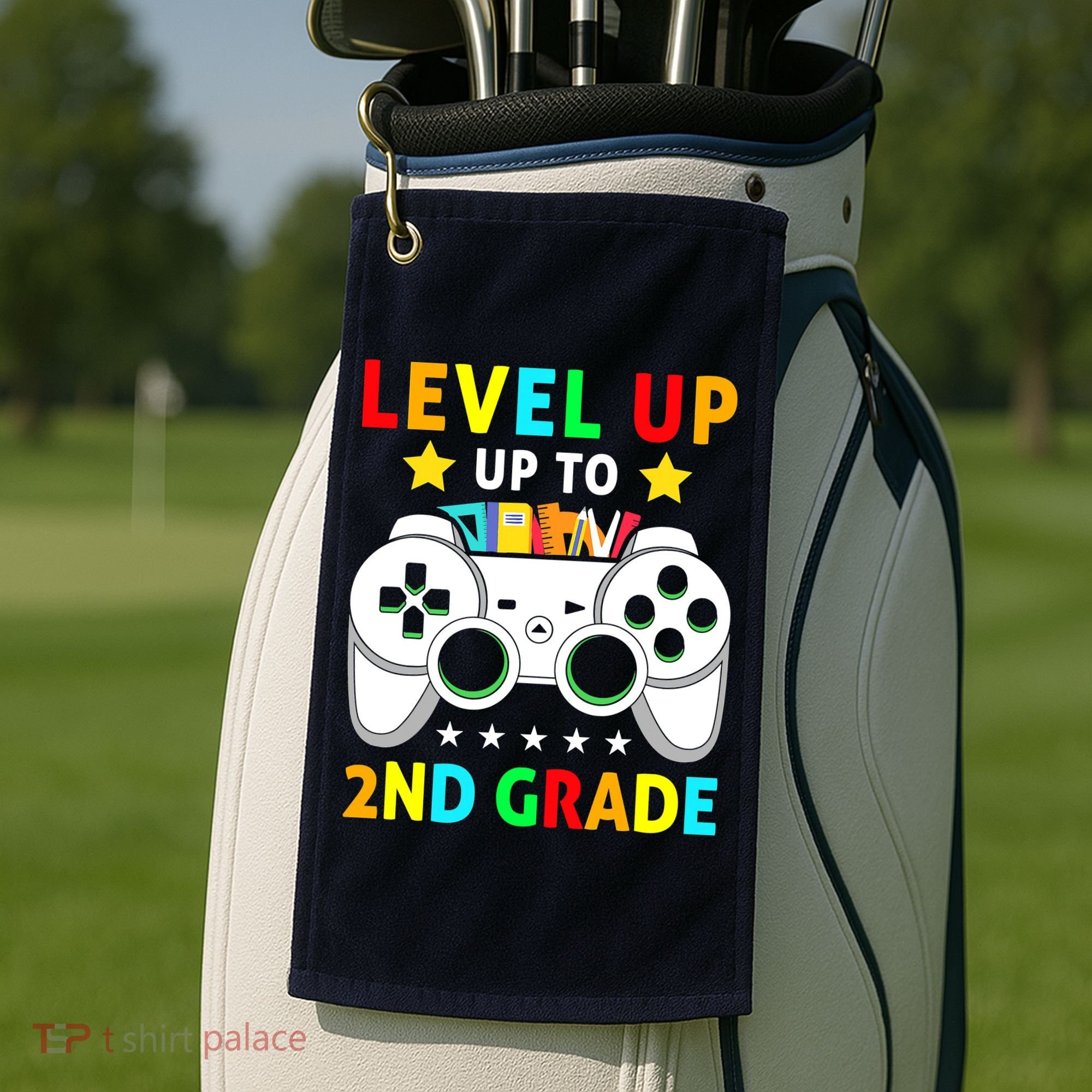 Level Up To 2nd Grade Team Second Grade Golf Towel