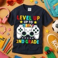 Level Up To 2nd Grade Team Second Grade Kids T-Shirt thumb 3