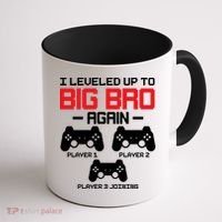 Leveled Up To Big Bro Again New Big Brother Gift Announcement Coffee Mug thumb 1