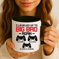 Leveled Up To Big Bro Again New Big Brother Gift Announcement Coffee Mug thumb 3