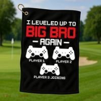 Leveled Up To Big Bro Again New Big Brother Gift Announcement Golf Towel thumb 1