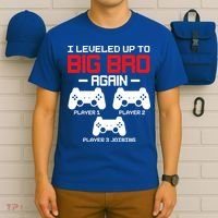 Leveled Up To Big Bro Again New Big Brother Gift Announcement T-Shirt thumb 6