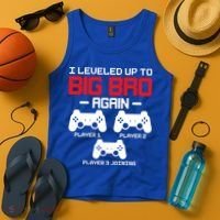 Leveled Up To Big Bro Again New Big Brother Gift Announcement Tank Top thumb 4