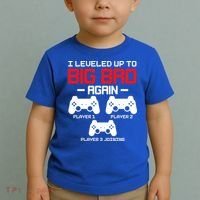 Leveled Up To Big Bro Again New Big Brother Gift Announcement Toddler T-Shirt thumb 2