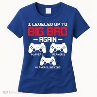 Leveled Up To Big Bro Again New Big Brother Gift Announcement Women's T-Shirt thumb 0