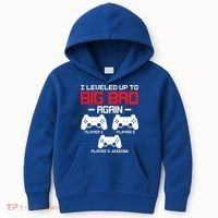 Leveled Up To Big Bro Again New Big Brother Gift Announcement Kids Hoodie thumb 0