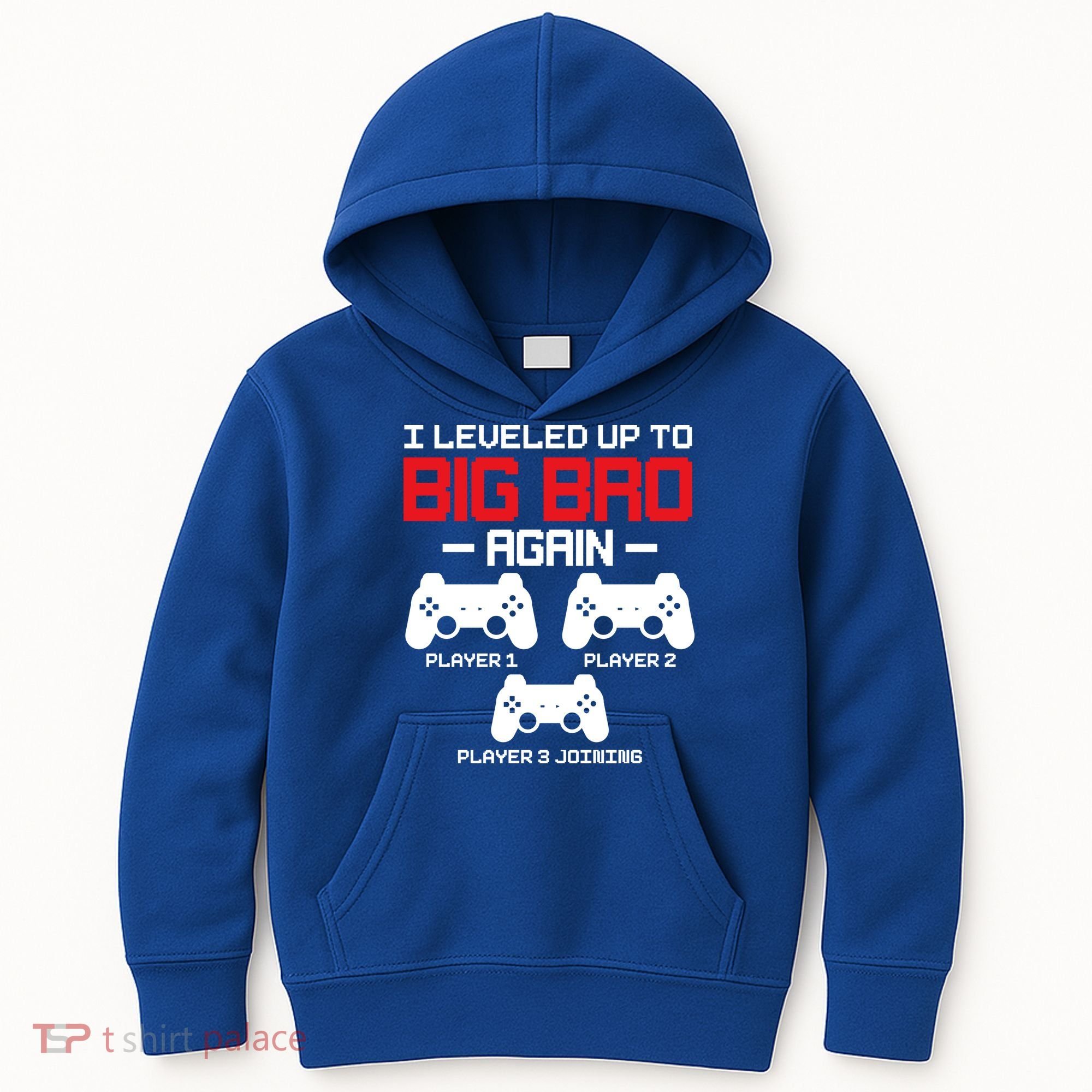 Leveled Up To Big Bro Again New Big Brother Gift Announcement Kids Hoodie