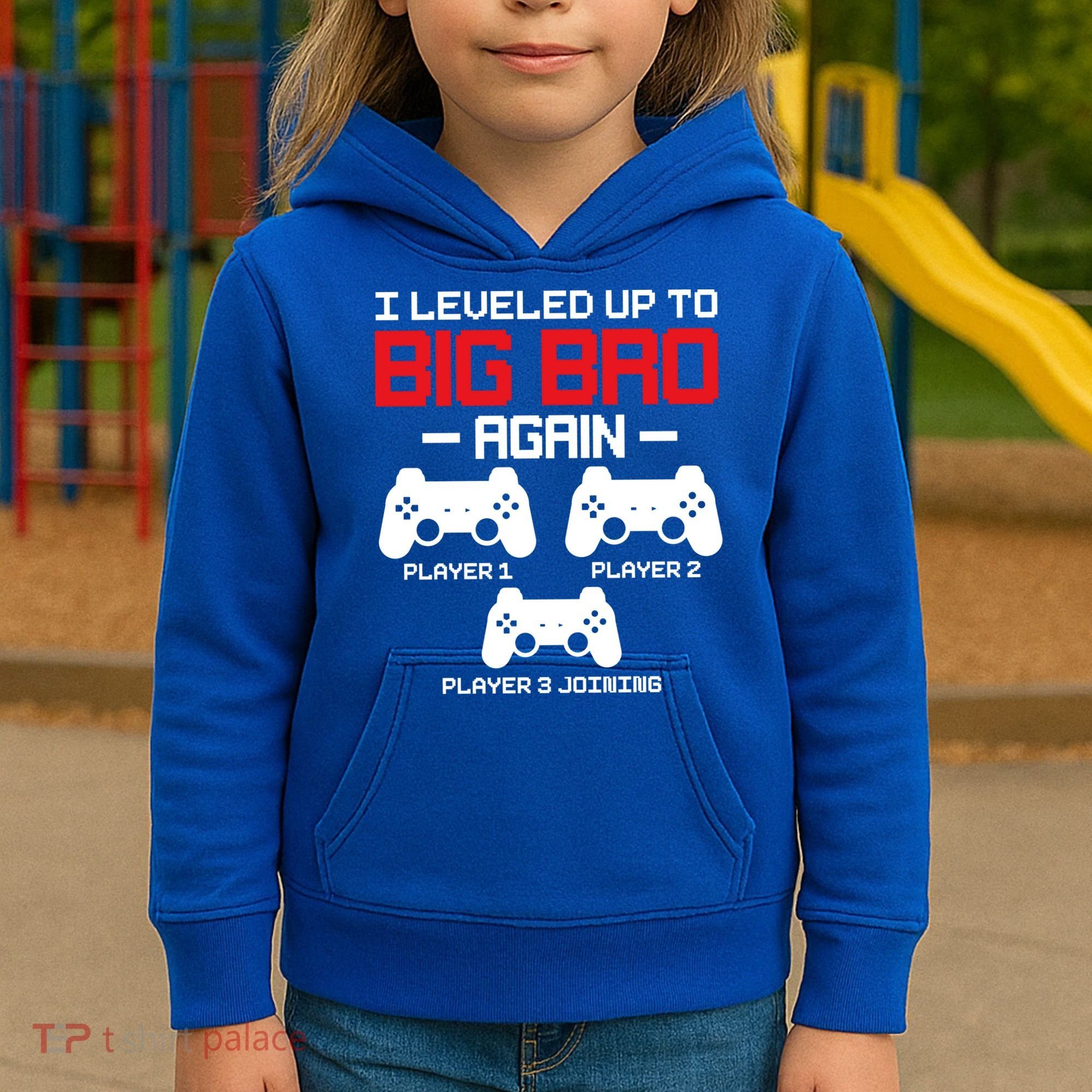 Leveled Up To Big Bro Again New Big Brother Gift Announcement Kids Hoodie