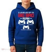 Leveled Up To Big Bro Again New Big Brother Gift Announcement Kids Hoodie thumb 4