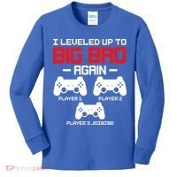 Leveled Up To Big Bro Again New Big Brother Gift Announcement Kids Long Sleeve Shirt thumb 0