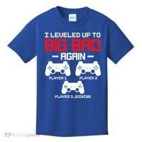 Leveled Up To Big Bro Again New Big Brother Gift Announcement Kids T-Shirt thumb 0
