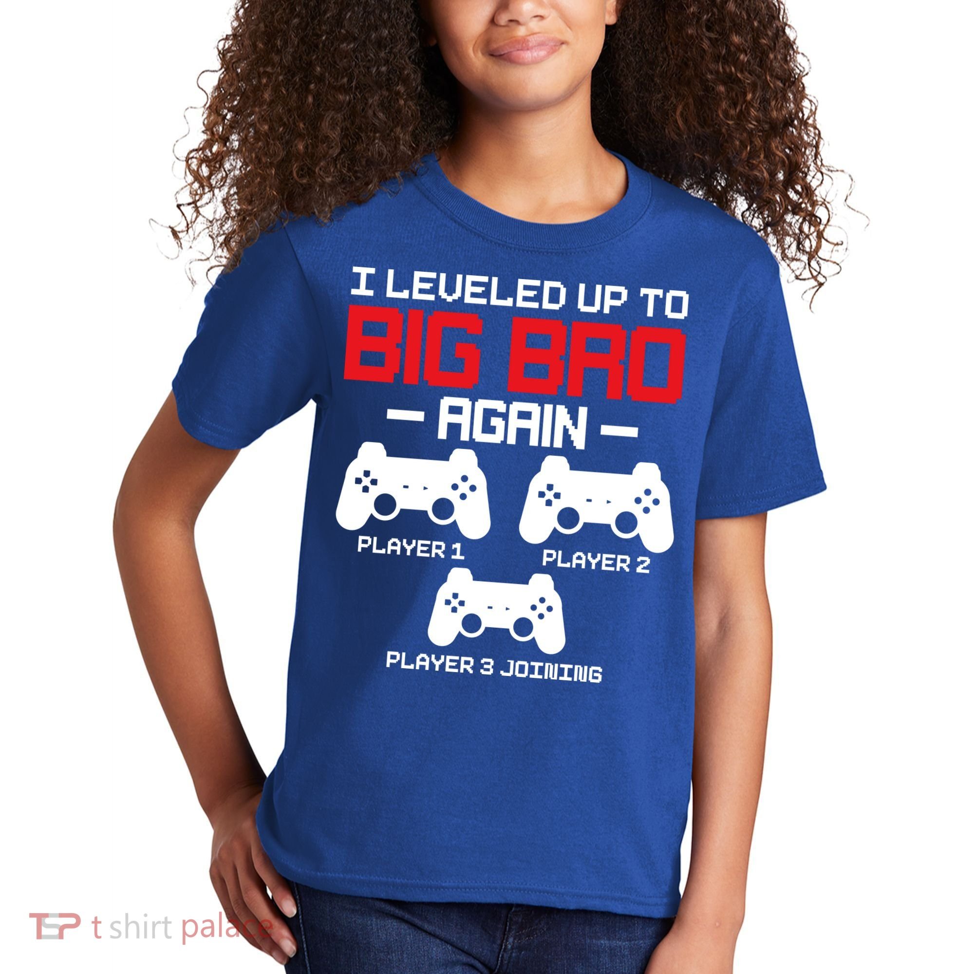 Leveled Up To Big Bro Again New Big Brother Gift Announcement Kids T-Shirt