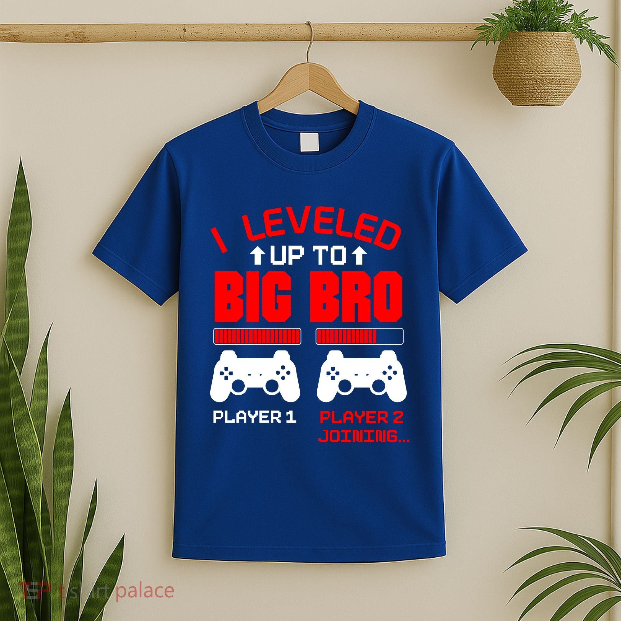 Leveled Up To Big Bro New Big Brother Gamer Gift Announcement T-Shirt