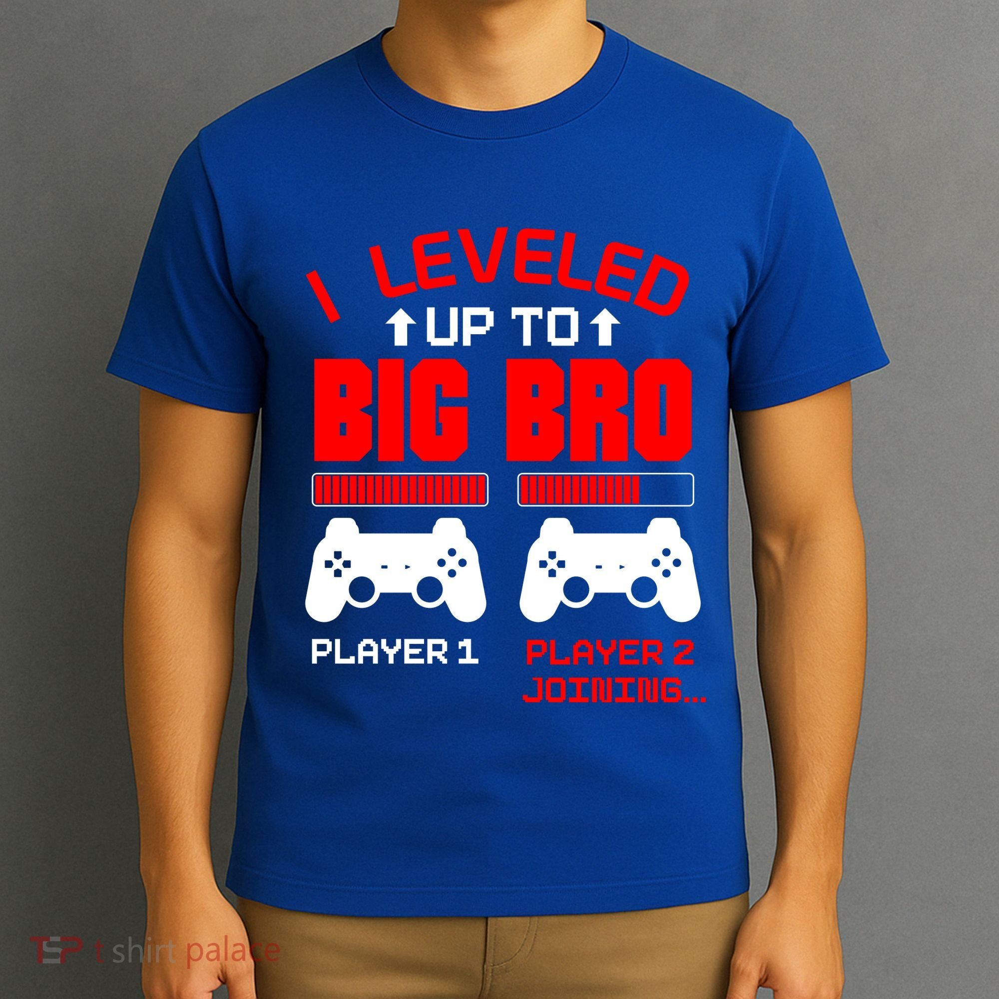 Leveled Up To Big Bro New Big Brother Gamer Gift Announcement T-Shirt