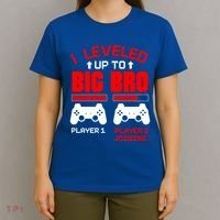 Leveled Up To Big Bro New Big Brother Gamer Gift Announcement T-Shirt thumb 4