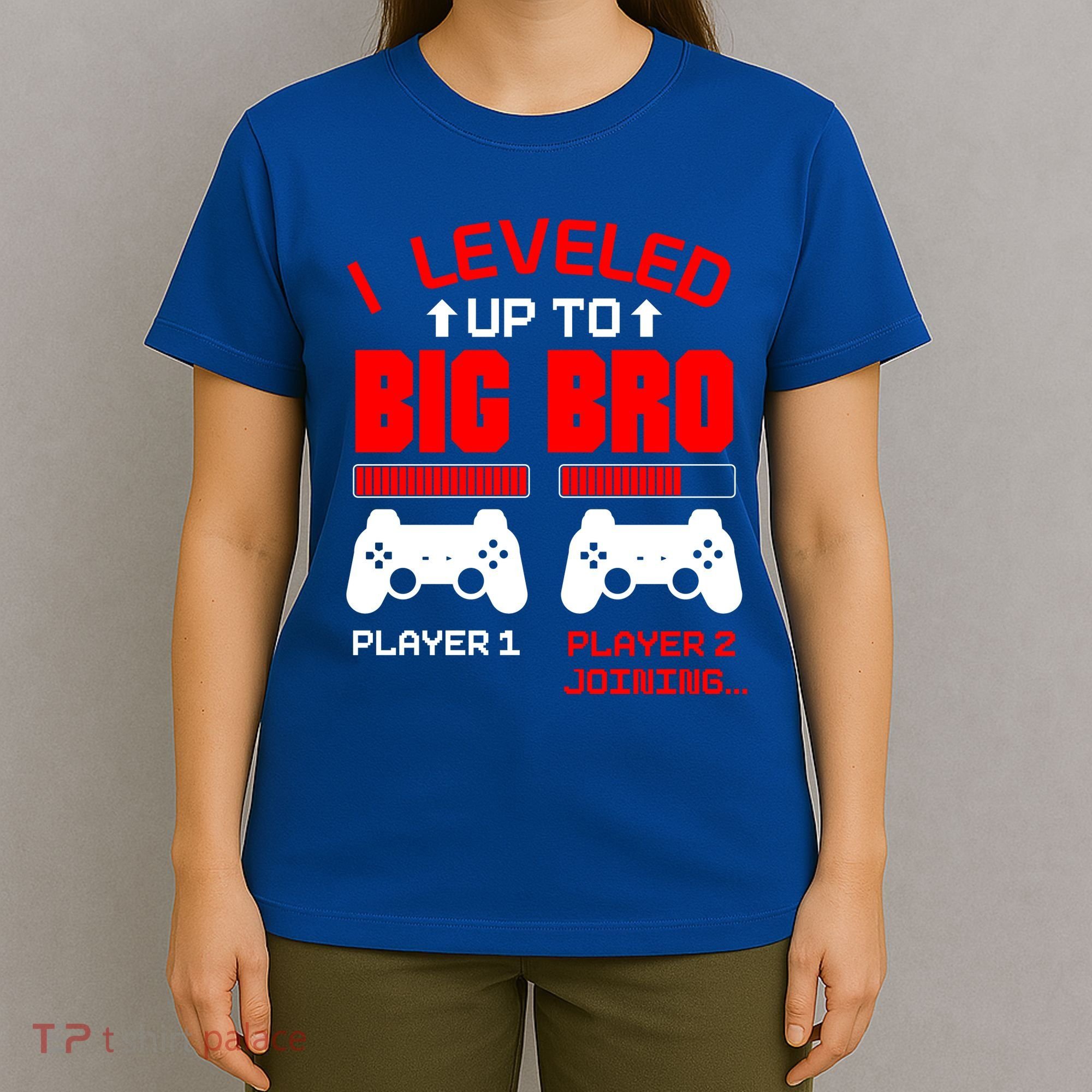 Leveled Up To Big Bro New Big Brother Gamer Gift Announcement T-Shirt