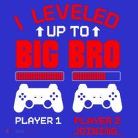 Leveled Up To Big Bro New Big Brother Gamer Gift Announcement T-Shirt thumb 7