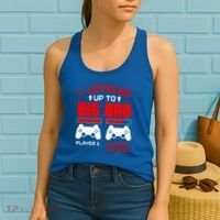 Leveled Up To Big Bro New Big Brother Gamer Gift Announcement Women's Tank Top thumb 2