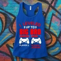 Leveled Up To Big Bro New Big Brother Gamer Gift Announcement Women's Tank Top thumb 3
