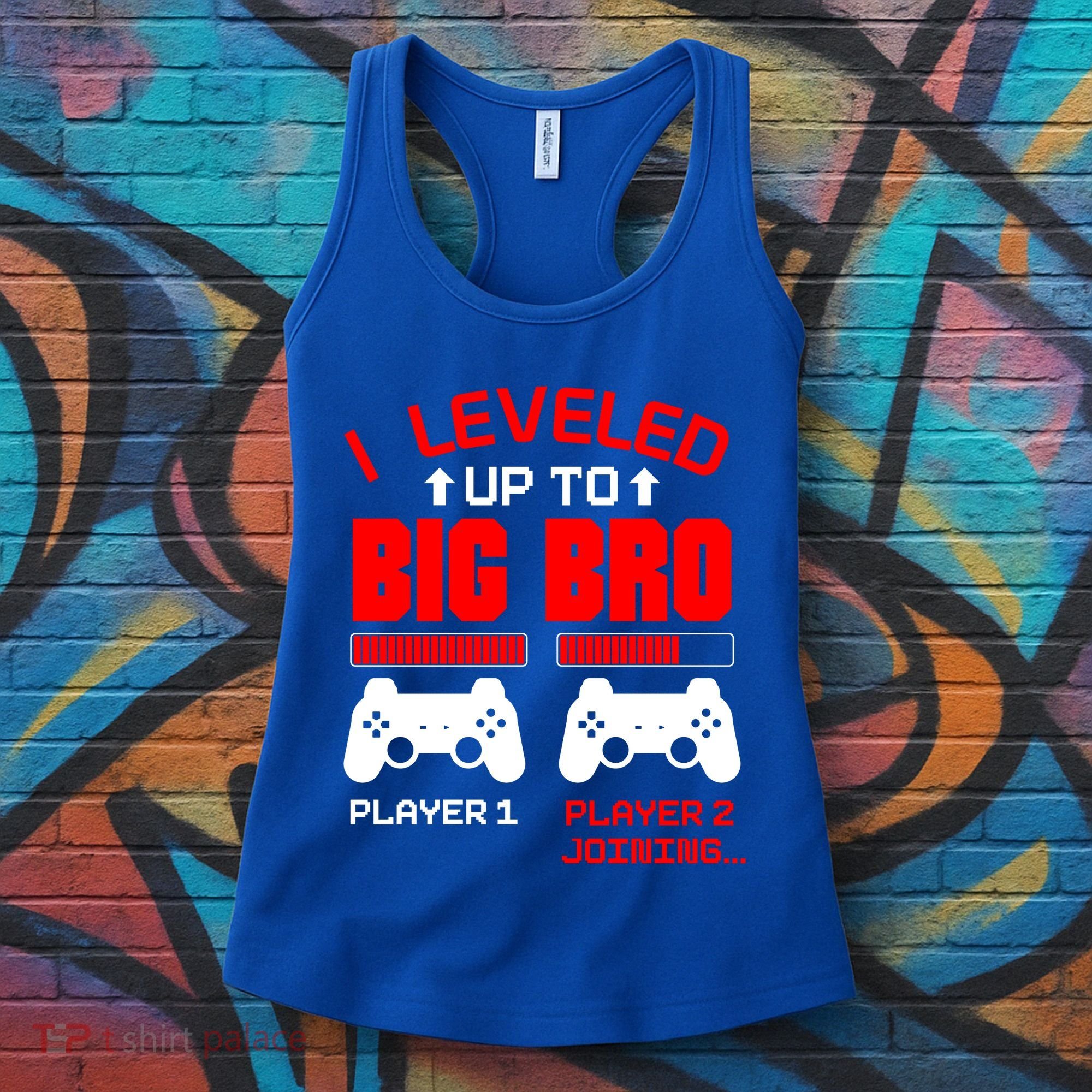 Leveled Up To Big Bro New Big Brother Gamer Gift Announcement Women's Tank Top