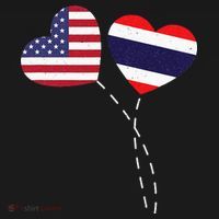 Loving USA Thailand Flag Heart Thai Americans Love Polo thumb 3