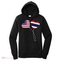 Loving USA Thailand Flag Heart Thai Americans Love Women's Hoodie thumb 0