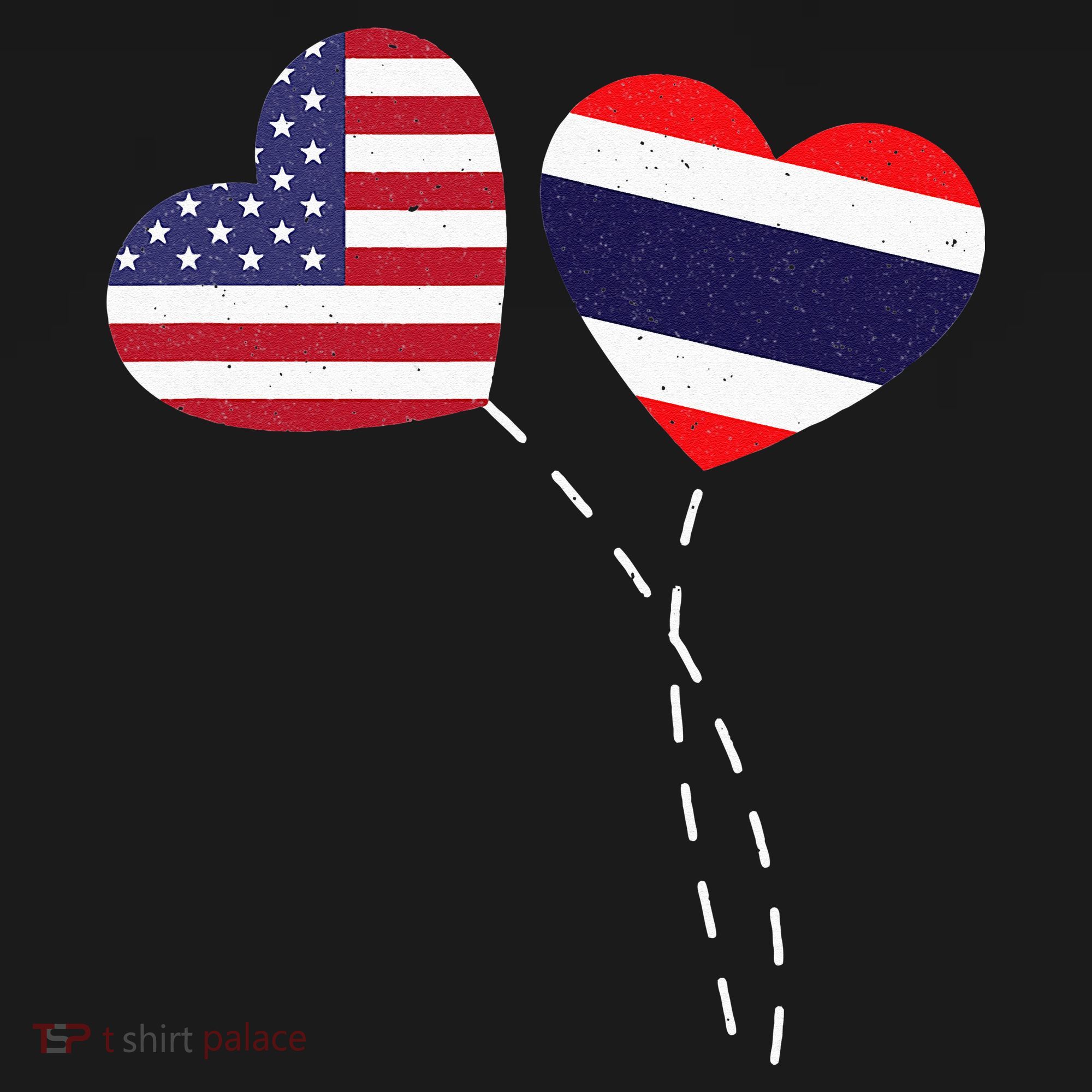 Loving USA Thailand Flag Heart Thai Americans Love Women's Hoodie