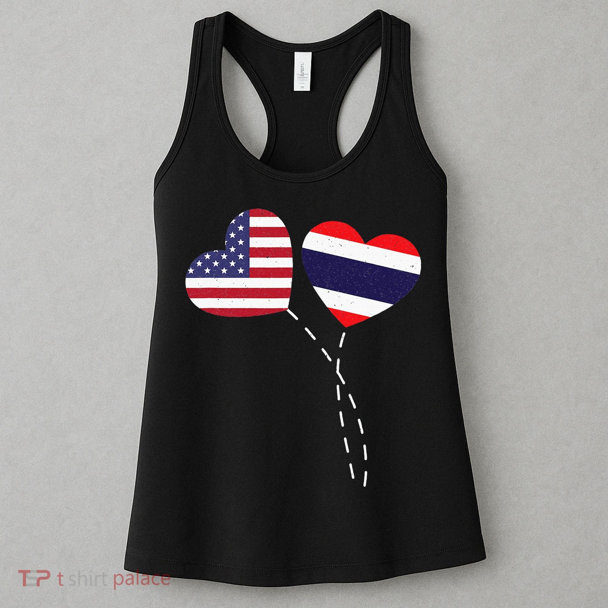 Loving USA Thailand Flag Heart Thai Americans Love Women's Tank Top