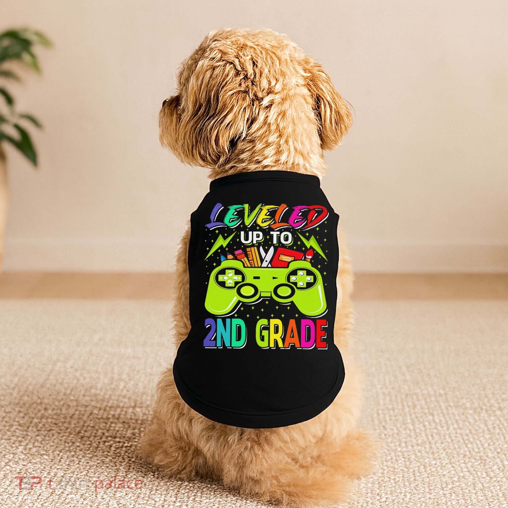 Leveled Up To 2nd Grade Gamer Back To School First Day Doggie Tank