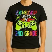 Leveled Up To 2nd Grade Gamer Back To School First Day T-Shirt thumb 3