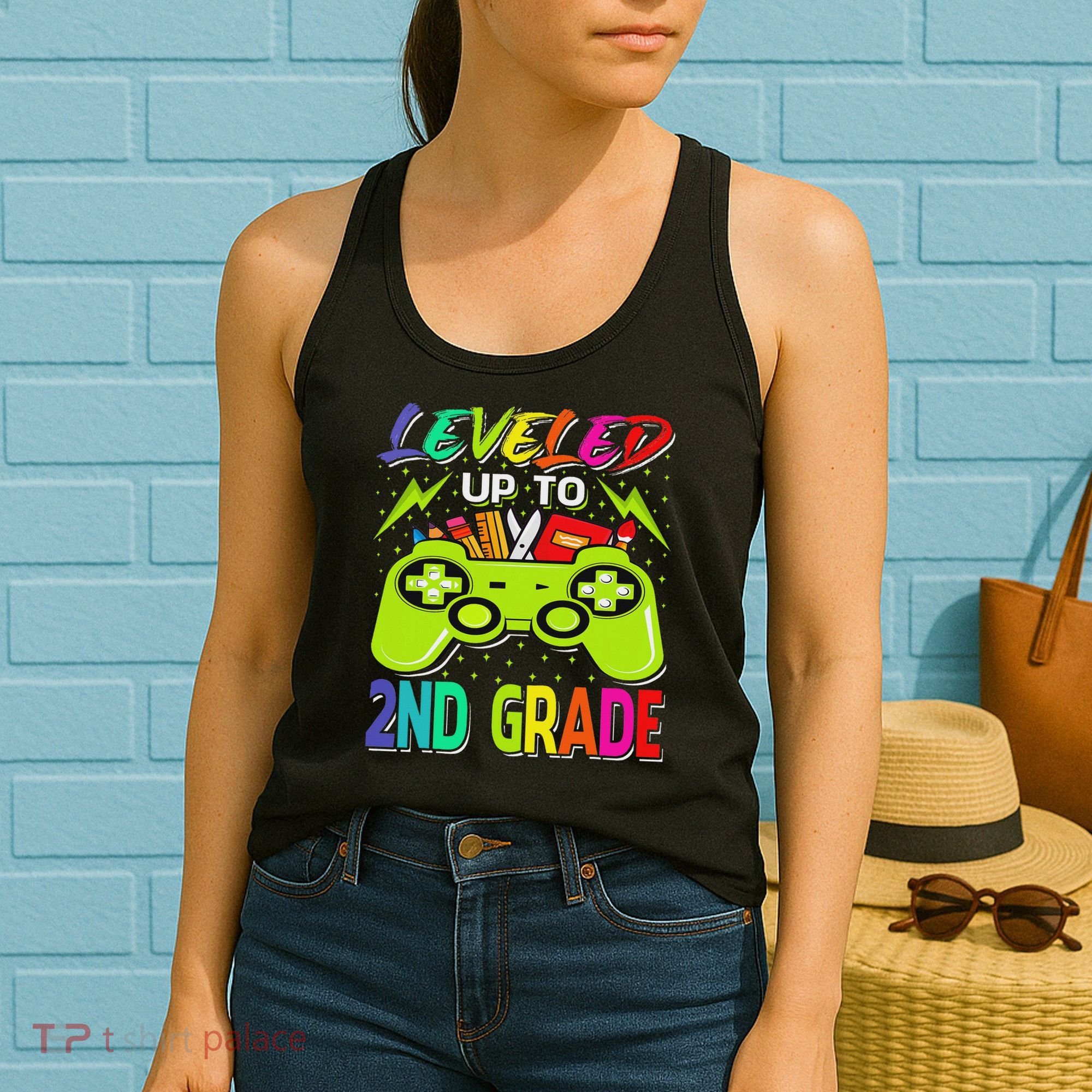 Leveled Up To 2nd Grade Gamer Back To School First Day Women's Tank Top