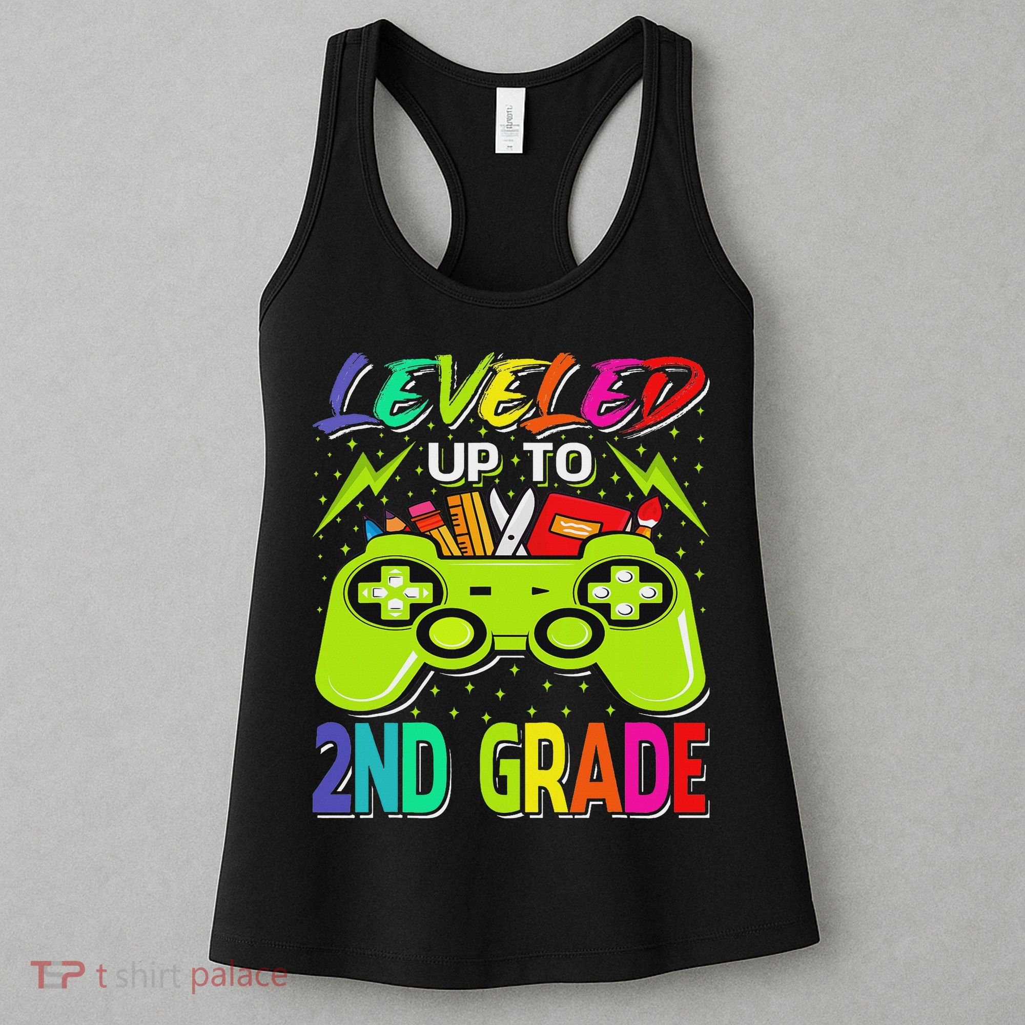 Leveled Up To 2nd Grade Gamer Back To School First Day Women's Tank Top