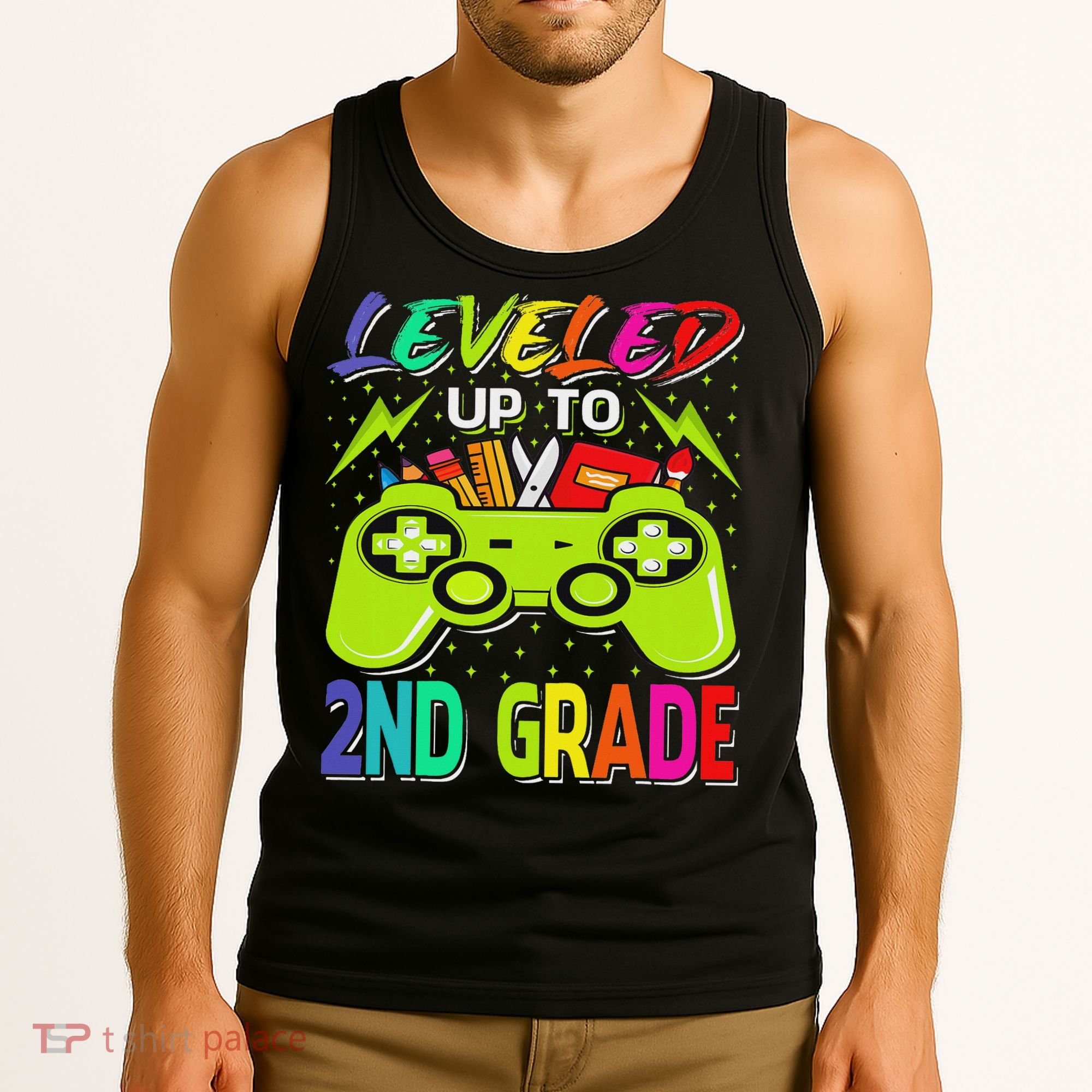 Leveled Up To 2nd Grade Gamer Back To School First Day Tank Top